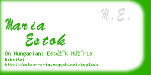 maria estok business card